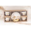 Lot de 4 tasses à café dorées avec soucoupes Savane – Aulica