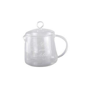 Théière double paroi en verre avec inscription – Aulica (550 ml)