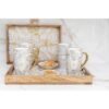 Lot de 4 mugs à thé design en céramique blanche – Aulica