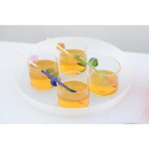Lot de 4 mugs à thé en verre Aulica 350ml – Design élégant avec poignée colorée