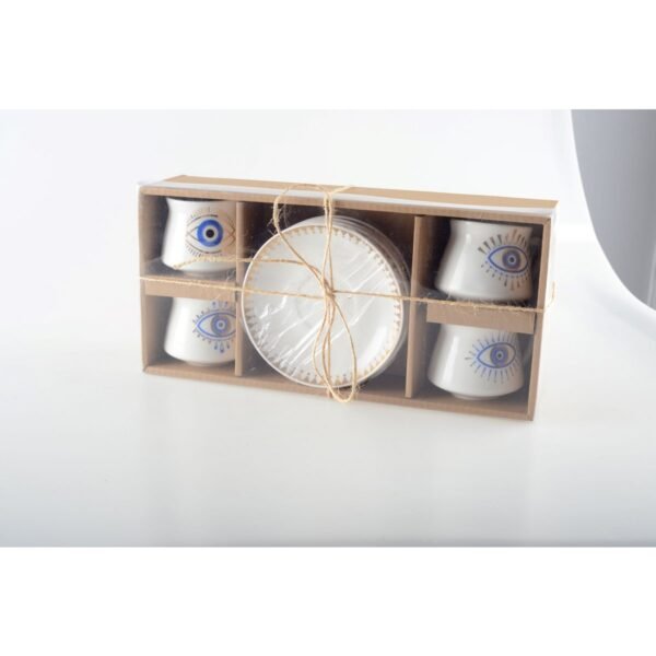Lot de 4 Tasses à café avec sous tasse Chance- AULICA