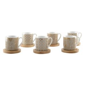 Lot de 6 tasses à café Cancun avec les sous-tasses - AULICA