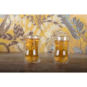 Lot de 2 Tasses double paroi cintrée à thé ou café - AULICA