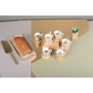 Lot de 6 tasses à café Cancun avec les sous-tasses - AULICA