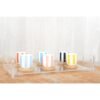 Lot de 6 Tasses rayures et sous tasse en bois- AULICA