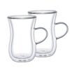 Lot de 2 Tasses double paroi cintrée à thé ou café - AULICA