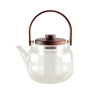 Théière en verre avec anse en bois – 1L | Aulica