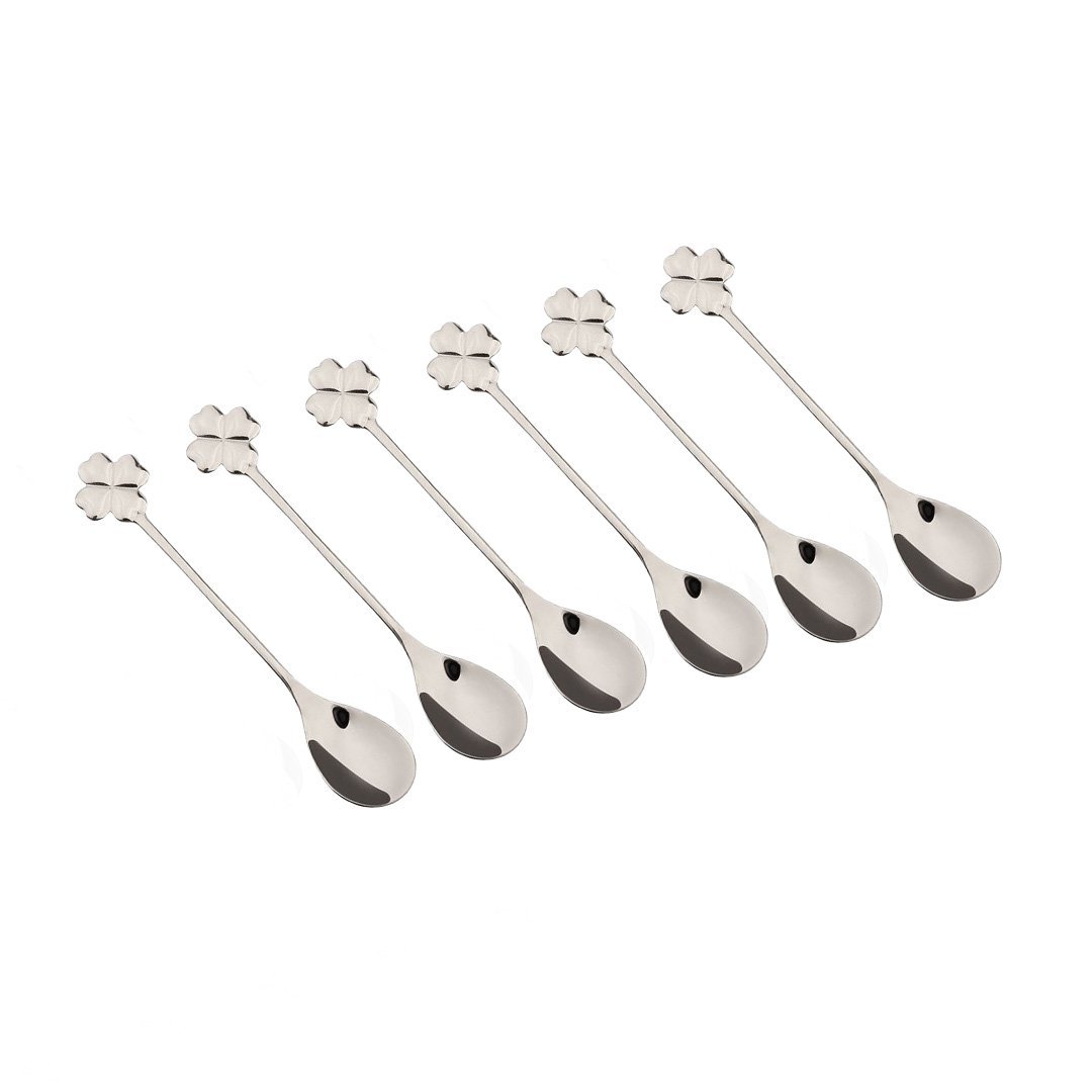 Lot de 6 cuillères à café argent Trèfle – Aulica