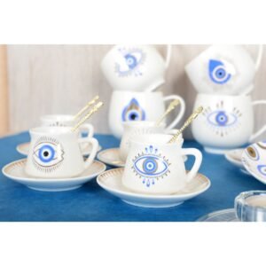 Lot de 4 Tasses à café avec sous tasse Chance- AULICA