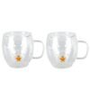 Lot de 2 Tasses à thé et chocolat chaud en verre double paroi motif etoile- AULICA