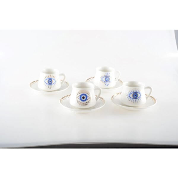 Lot de 4 Tasses à café avec sous tasse Chance- AULICA