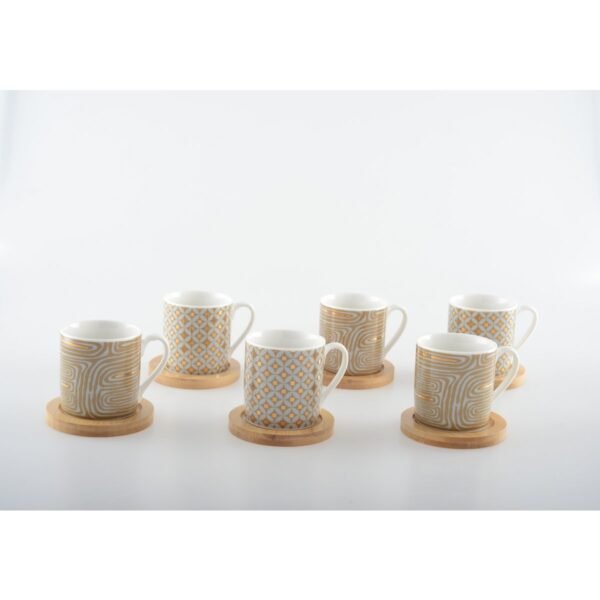 Lot de 6 tasses à café Cancun avec les sous-tasses - AULICA