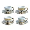 Lot de 4 tasses à café dorées avec soucoupes Savane – Aulica