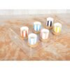 Lot de 6 Tasses rayures et sous tasse en bois- AULICA