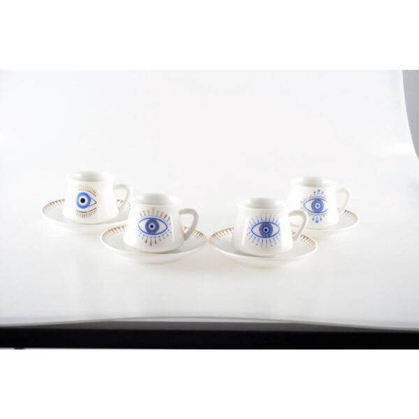 Lot de 4 Tasses à café avec sous tasse Chance- AULICA