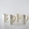 Lot de 4 mugs à thé design en céramique blanche – Aulica
