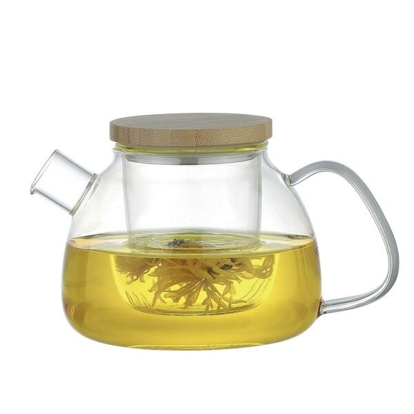 Théière en verre 1L avec couvercle en bois – Aulica