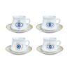 Lot de 4 Tasses à café avec sous tasse Chance- AULICA