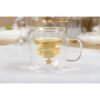 Lot de 2 Tasses à thé et chocolat chaud en verre double paroi motif etoile- AULICA