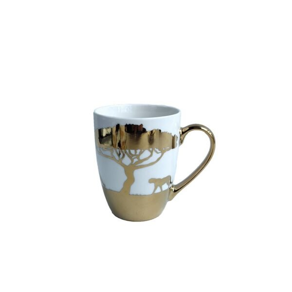 Lot de 4 mugs savane doré Aulica – Élégance et raffinement pour vos moments thé & café