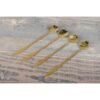 Lot de 4 cuillères à thé dorées longues fleurs – Aulica