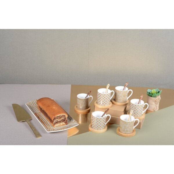 Lot de 6 tasses à café Cancun avec les sous-tasses - AULICA