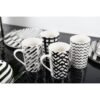 Lot de 4 mugs 450ml noir et blanc - AULICA