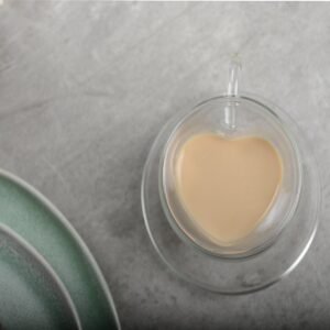 Tasses double paroi en cœur – Lot de 2 (150ml)