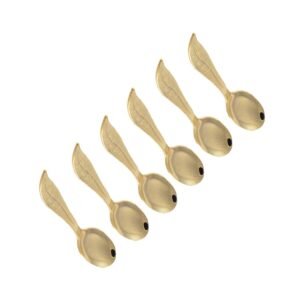 Lot de 6 cuillères à thé feuille dorées - AULICA