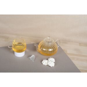 Lot de 4 Tasses à thé - AULICA tasses à thé vague en verre borosilicate