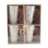 Lot de 4 mugs à thé design en céramique blanche – Aulica
