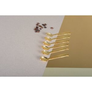 Lot de 6 cuillères à thé feuille dorées - AULICA